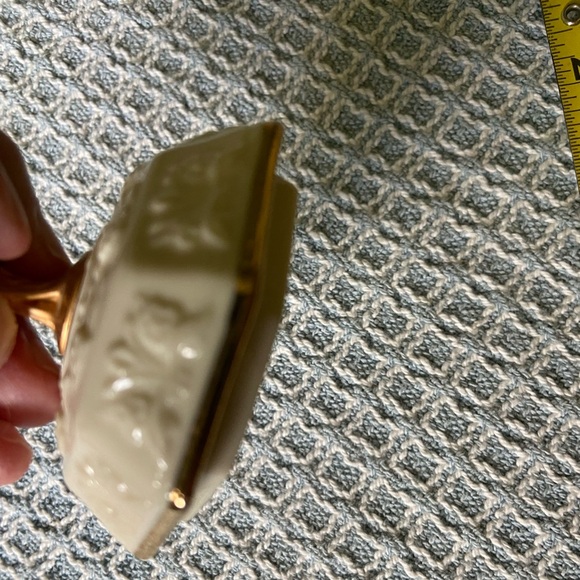 Lenox keep safe box December gold trim turquoise stone ivory tone China - Picture 7 of 8